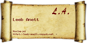 Leeb Anett névjegykártya